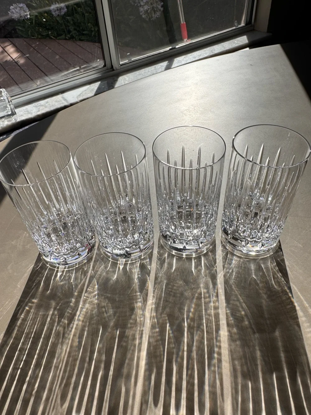Miller Rogaska Soho Crystal Highball Glasses Set 4 NWOT Vintage Cut Bohemia